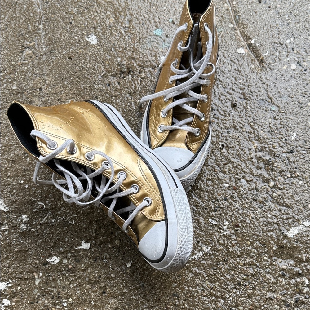 Converse Chic Gold High-Top Sneakers